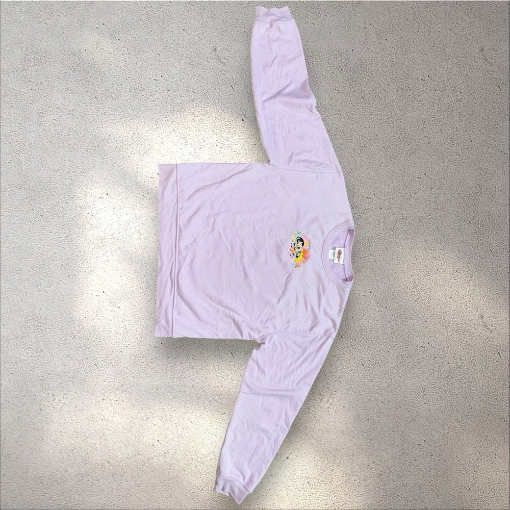 Powerpuff Girls Lavender Purple Embroidered Sweatshirt Women's Large - Picture 2 of 8